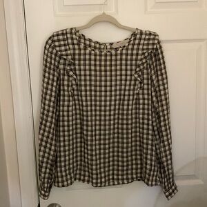 Plaid Long Sleeve Blouse